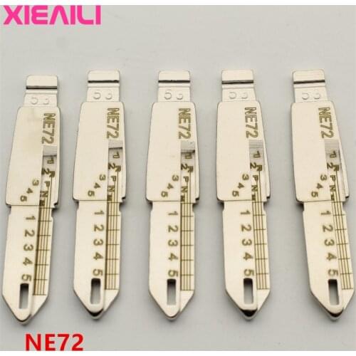 XIEAILI 20Pcs NO.53 NE72 Engraved Line Key Blade Scale Shearing Teeth Uncut Key Blade For Peugeot 206/207 For Citroen C2 S609