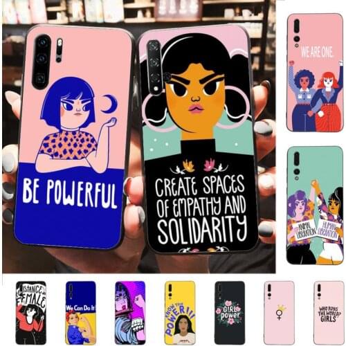 YNDFCNB Aesthetics Minimal Girl power Feminist Phone Case for Huawei P30 40 20 10 8 9 lite pro plus Psmart2019