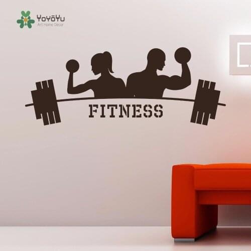 YOYOYU Wall Decal Sports Wall Sticker Vinyl Repetable Poster Fitness Exercises Gym Home Room Decor Vinilos Paredes YO157