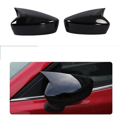 For Mazda 3 M3 Axela 2014-2019 ABS Car Side Door Rearview Mirror Protect Frame Cover Trims Horn Shell Rearview Cover