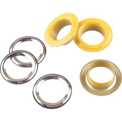 100 sets 21*12*6mm Yellow Scrapbook Metal Eyelets green DIY Embellishment Garment Clothes Accessories Apparel Sewing Crafts