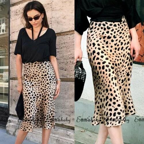 Sexy party Skirt Casual Elegance Woman Skirt Leopard Print Wrap Tunic Midi Skirts Ladies Bandage Split Skirts Luxury Design Hot