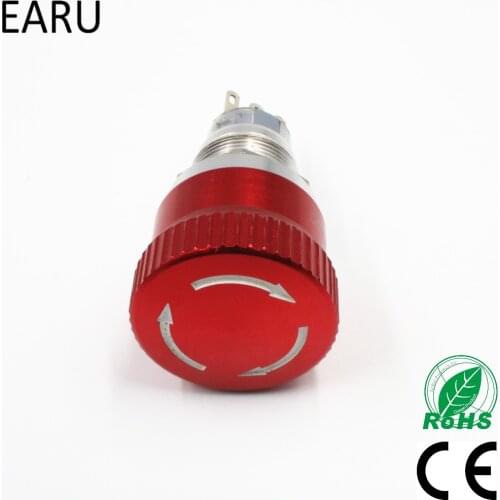 1pc 19mm Stainless Steel Waterproof Metal Surface Equipment Emergency Stop Switch Push Button 3A Rotary Switch 1NO+1NC/2NO+2NC