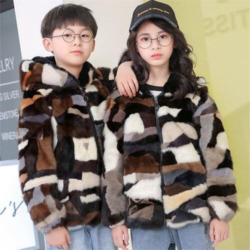 2021 New Childrens Mink Baseball Clothing Fur Baseball Shirt Zipper Shirt Korean Fashion Trend Boys And Girls The Same Style