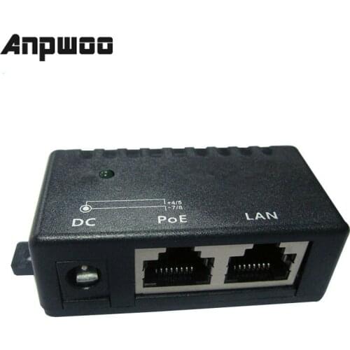 ANPWOO Security Power Over Ethernet Gigabit PoE Injector Single Port 3 Pieces a Lot Midspan For Surveillance Camera