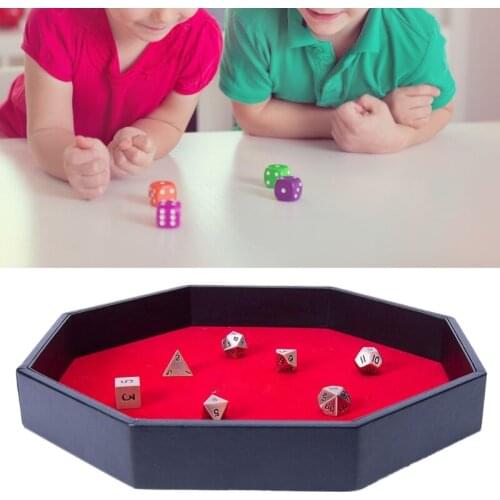 Big saleOctagonal Dice Tray PU Leather Dice Storage Box Board Game RPG Desktop Dice Box