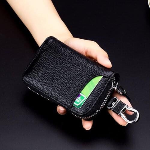 Designer Key Case Men & Women Genuine Leather KeyChain Multifunction Organizer Wallet Holder Smart Housekeeper Car Small Key Bag