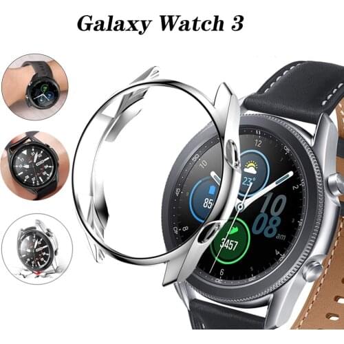 Case For Samsung Galaxy watch 3 45mm 41mm samrtwatch Soft Plated TPU bumper 41 45 mm smart watch Protector Cover Accessories