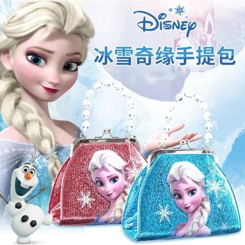 Disney Princess Frozen Elsa Kids Toys for Girls Disney Accessories Kids Makeup Party Bag Girl Toys Makeup Handbag Play Makeup