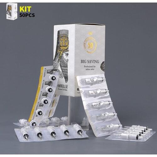 Hawink Tattoo Cartridges Needles 50Pcs Mixed #12 Standard Disposable Sterilized Safe Cartridges with Membrane Assorted Size