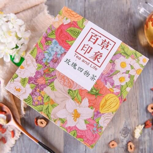 China Classic Tonic Beautifying Group Combine tea Green Organic Rose Chrysanthemum Chinese Wolfberry Jujube 10g/bag 15 bag / Box