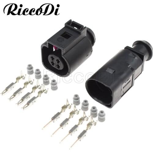1-20 Kit 4 Hole Automotive Male Female 1.5mm Water Temperature Sensor 4B0973712 plug for VW 4B0 973 812 4B0973812 4B0 973 712