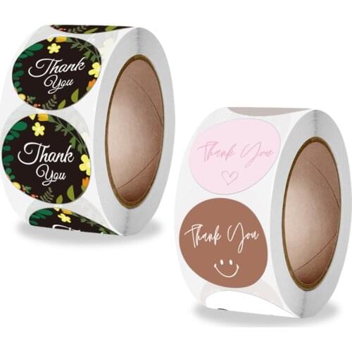 500pcs Round Thank You Stickers For Envelope Seal Labels Gift Packaging Decor Birthday Party Scrapbooking Stationery Sticker