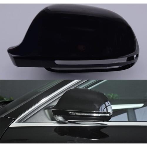 Shiny Black Left Side Wing Rearview Mirror Cover Cap Casing Fit for AUDI A3 A4 B8 A5 A6 A8 S8 Q3 Without Side Assist 8F0857527B