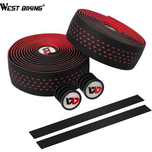 West Biking Bicycle Handlebar Tape With Plug Covers Anti-slip Anti-sweat Protective Wrapping Belts Cycling Bike Handle Belt