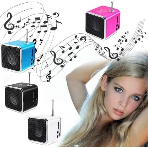 TD-V26 Speaker Mini FM Radio Receiver MP3 Music Player Led Stereo Soundbar With For Laptop Indicator Music TF Loudspeaker L H2U7