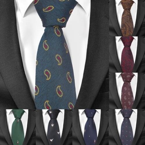7cm Width Mens Ties New Fashion Paisley Neckties Gravata Jacquard Woven Slim Tie Business Wedding Floral Neck Tie For Men