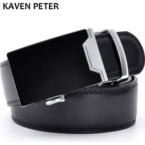 The New Men Automatic Buckle Belt Designer Leather Belts Cowskin Luxury Automatic Buckle Leather Belt Alloy Buckle Men