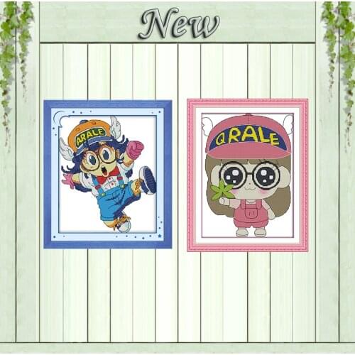 Cute girl cartoon lovely Decor painting Counted printed on the canvas DMC 14CT 11CT Cross Stitch Needlework kits Embroidery Sets