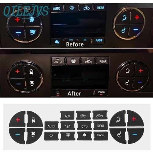 QILEJVS AC Dash Button Sticker Repair For GM Tahoe Suburban Avalanche Silverado Yukon