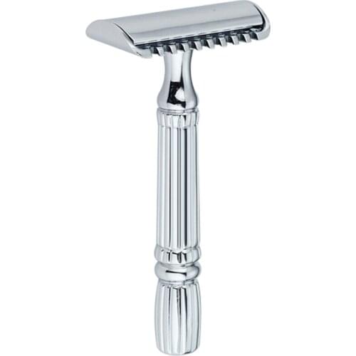 New Men Shaving Safety Razor Double Edges Open Comb Classic 3-piece Manual Shaver Metal Face Razors With 5 Blades