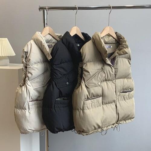 2021 New Vest Jacket Autumn Cotton Vest Womens Korean-Style Loose Vest Short Cotton-Padded Clothes Waistcoat 1501