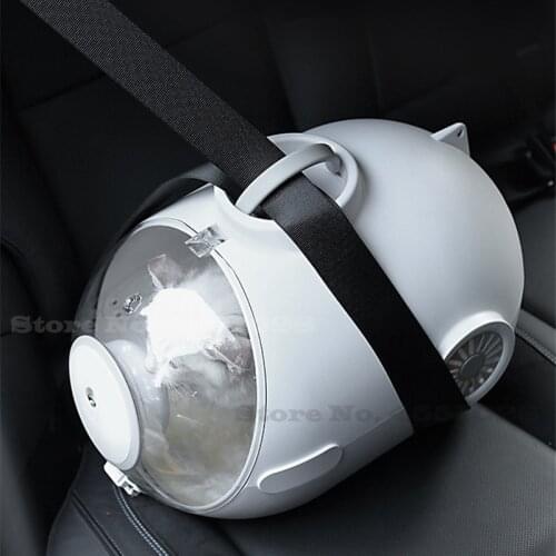 24L Large Cat Carrier Basket Breathable Pet Bag With Food Bowl Portable Outdoor Travel Cat Carrier Transparent Space Pet Car Bag