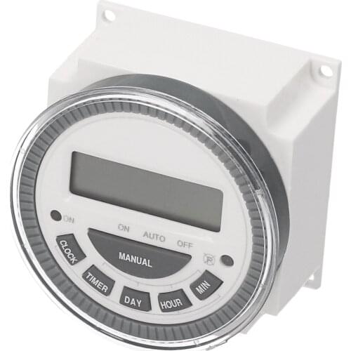 KKmoon Weekly Programmable Digital Timer Switch with Dust Cover Panel Mounted Electrical Timer 16 Independent ON/ OFF Programs