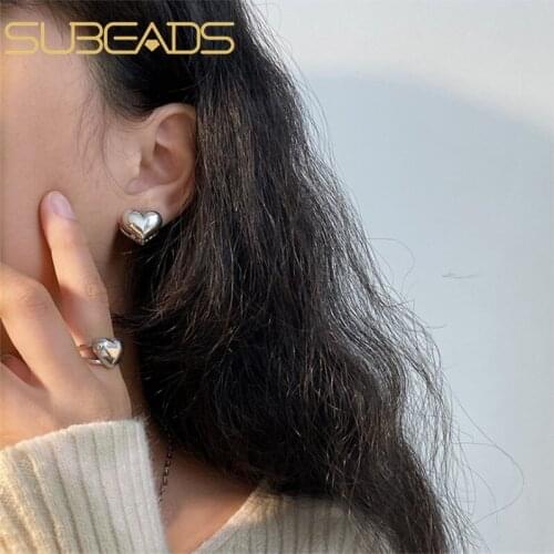 Simple 925 Sterling Sliver Heart Stud Earrings For Women Small Love Cartilage Earrings Tiny Ear Clip Ear Jewelry Daily Gifts