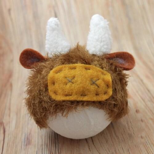 Newborn Photography Props Hand-woven Cute Cow Ears Style Baby Hats Fotografia Accessorio Studio Shoot Baby Photo Props