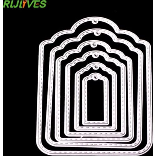 RLJLIVES Frame Tags Metal cutting dies stencils for DIY Scrapbooking/photo album Decorative Embossing DIY Paper Cards 8.1x12.1cm