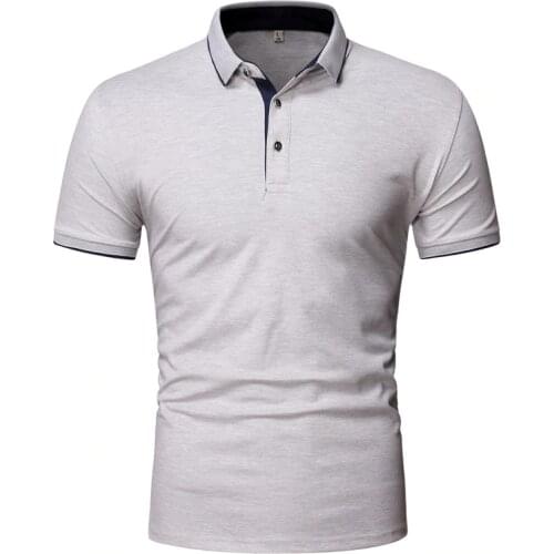 Polo shirt men Solid color business casual Short sleeve polo shirt men cozy high quality brand mens polo shirt