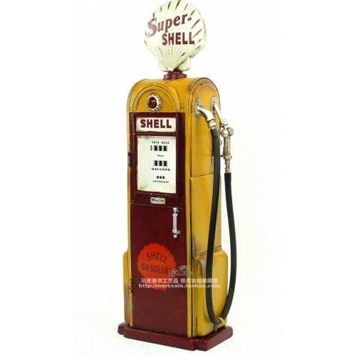 Antique Classical Model Retro Vintage Wrought Metal Crafts For Home Decoration American Old Gas Pump Petrol Pump