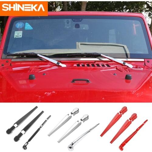 SHINEKA Car Front Rear Windshield Wipers Arm Blade Decoration Cover Kit Exterior Accessories For Jeep Wrangler JK 2007-2017