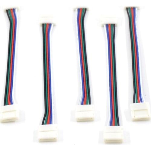 100pcs 5pin 12mm RGBW LED connector Strip to Strip No Welding Solderless 12mm Wide Gapless Cable for 5050 RGBW LED Strip