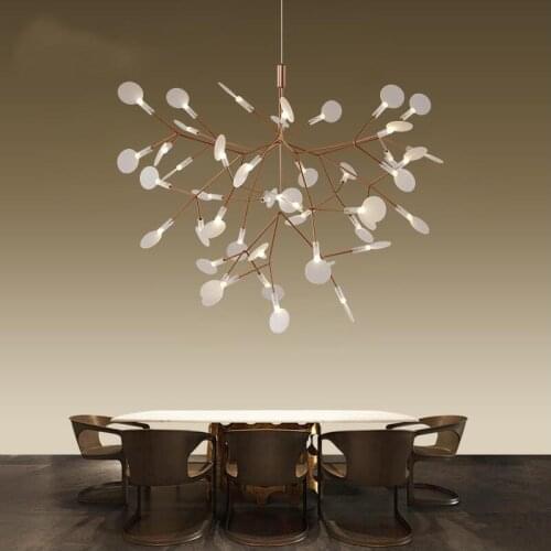 Creative Art Designer LED Chandelier Luxury Tree Leaf Modern Pendant Lamps Deco Chandeliers For Dining Living Room Home Bedroom