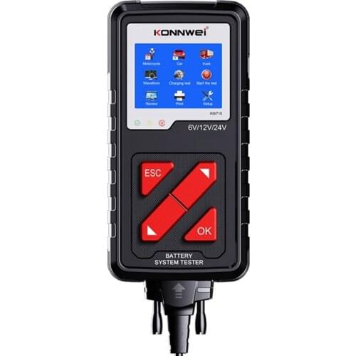 KONNWEI KW710 6-36V Car Battery Tester 100-2000CCA Battery Load Tester 3.2Inch Screen Cranking and Charging System Tester