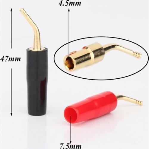 Hight Quality 4pieces Gold plated Balance Audio Plug HIFI Connector Screw Pin Angel Wire Screws Lock For Musical HiFi Audio