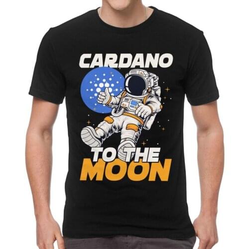 Funny Cardano To The Moon Tshirts Men Graphic Tee Tops Cotton T Shirts Short Sleeve ADA Cryptocurrency T-shirts Gift Clothes