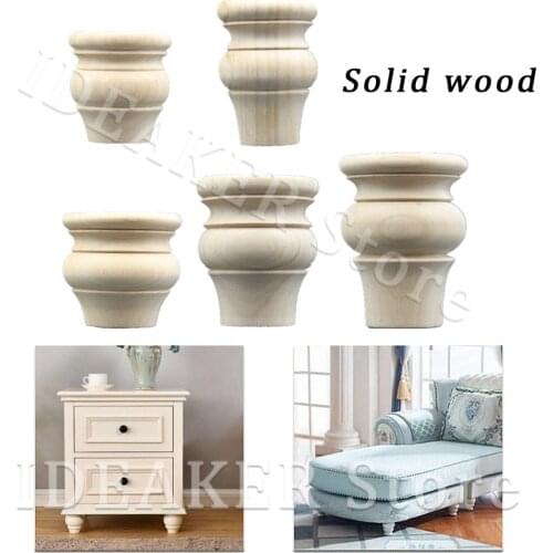 1/4PCS Solid Woode Furniture Legs Feet Protectors Table Carbinet Coach Sofa Leg Foot Home Accessory 6/8/10/12cm Height