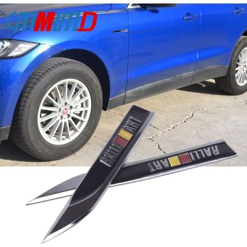 1pair Car styling 3D Metal Fender Side Sticker Emblem Badge Decals For Mitsubishi ralliart Lancer 9 10 Asx Outlander 3 Pajer