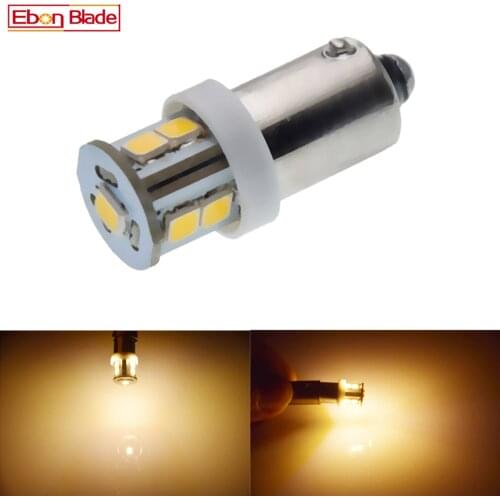 1Pcs BAX9S H6W LED Signal Lamp Warm White Car Lights Side Marker Width Bulb Reading Festoon Dome Map Lamp License Plate Light 6V