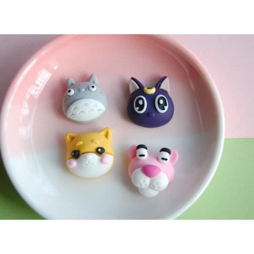 10Pcs/lot Cartoon Totoro Cat Lion Characters Flat back Resin Cabochon Kawaii Animals Fit Phone Deco DIY Scrapbooking Accessories