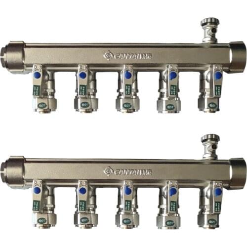 2-10 way brass Underfloor heating manifold Hydronic Radiant Heating Manifold