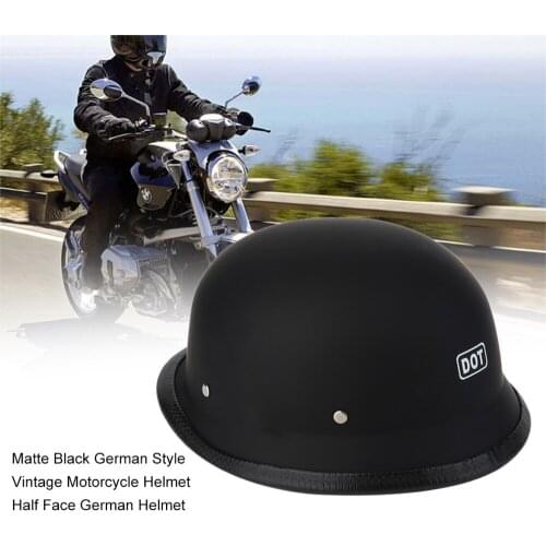 2019 Newest Half Face German Helmet Motorcycle Helmet Matte Black German Style Vintage Motorcycle Helmet Comfortable Durable Hot