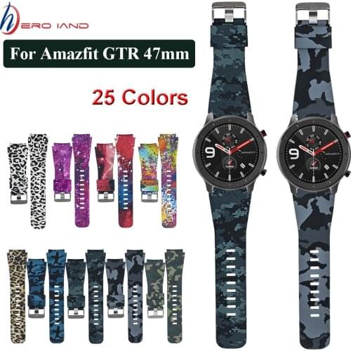 22mm Silicone Watchband Strap for Xiaomi Huami AMAZFIT Pace/GTR 47mm/Stratos 3 2 2S Smart Bracelet Sport Band Galaxy Watch 46mm