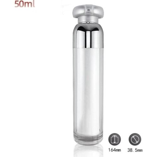 50ML acrylic silver airless bottle lotion emulsion serum liquid foundation whitening essence recovery complex cosmetic packing
