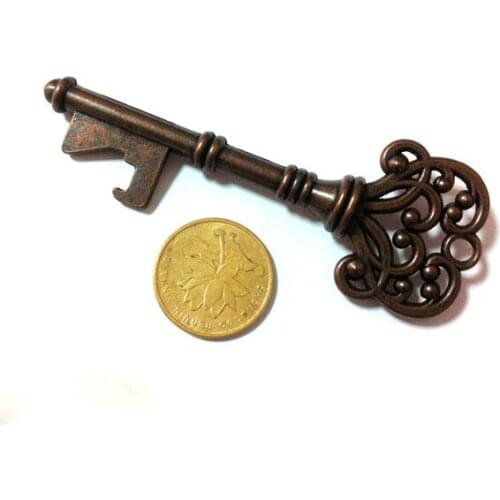500pcs/lot Classic Creative Wedding Favors Party Gifts Antique Bronze Skeleton Key Beer Bottle Opener with Ring