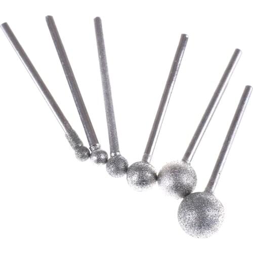 6Pcs/lot Granite Diamond Burs Dremel Tools Accessories Round Diamond Grinding Wheel For Dremel Rotary Tool Diamond Tools
