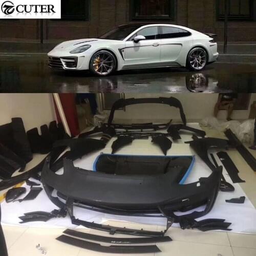971 TC style Car body kit Carbon fiber FRP front bumper rear bumper side skirts fenders hood for Porsche panamera 971 2017